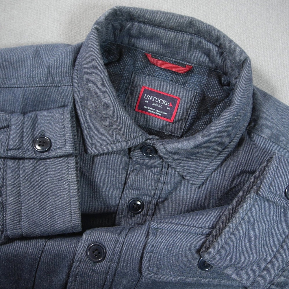 UNTUCKit Ziraldo Flannel Quilted Lined Men Shirt Jacket S Shacket Work Office